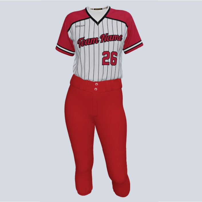softball pinstripe uniform