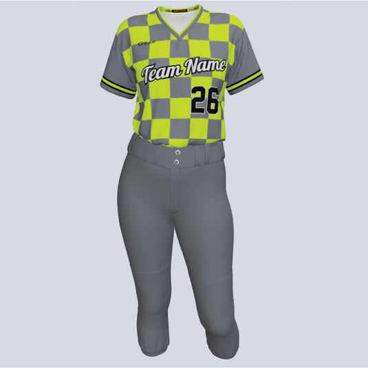 Custom Ladies Checker Softball Team Kit