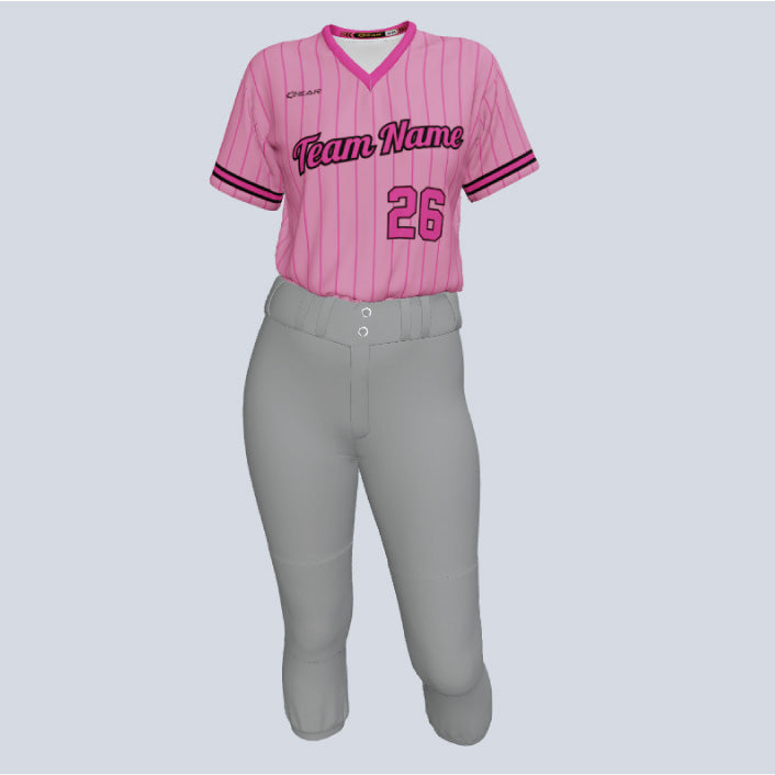 Custom Women's Softball Uniforms, Sample Design A