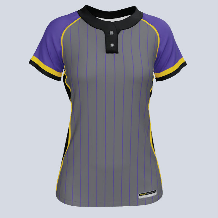 Load image into Gallery viewer, Ladies Varsity Two Button Custom Softball Jersey
