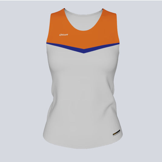 Ladies Custom Fitted Track Singlet V-Cut Jersey for runners