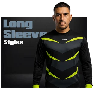 Black and neon custom long-sleeve team jersey