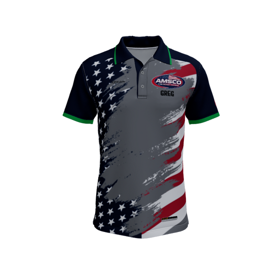 Mens Polos Old Glory Custom Polo V3. (x 1)