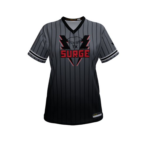 Ladies Custom Jerseys Pinstripe Ladies V-Neck Short Sleeve 2.50. (x 12)