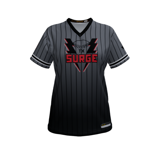 Ladies Custom Jerseys Pinstripe Ladies V-Neck Short Sleeve 2.50. (x 12)