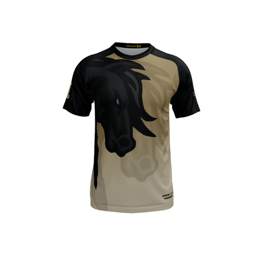 Mens Jerseys Mustang Mascot Crew Neck Short Sleeve Jersey. (x 5)