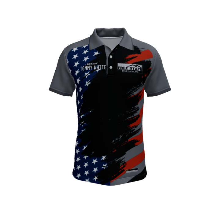Mens Polos Old Glory Custom Polo V3. (x 1)