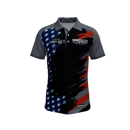 Mens Polos Old Glory Custom Polo V3. (x 1)