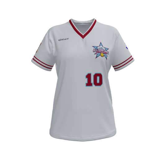 Ladies Custom Jerseys Checker Ladies V-Neck Short Sleeve 2.50. (x 1)