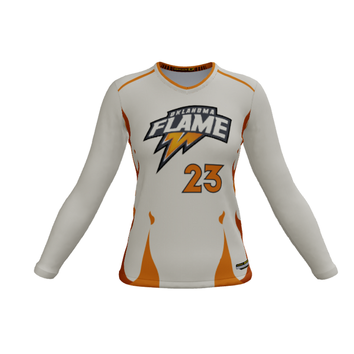Ladies Custom Jerseys Fire Ladies Long Sleeve Jersey. (x 27)