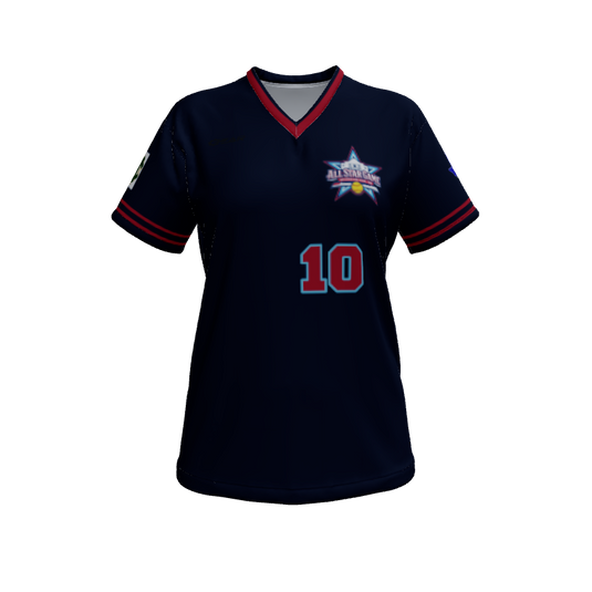 Ladies Custom Jerseys Checker Ladies V-Neck Short Sleeve 2.50. (x 1)