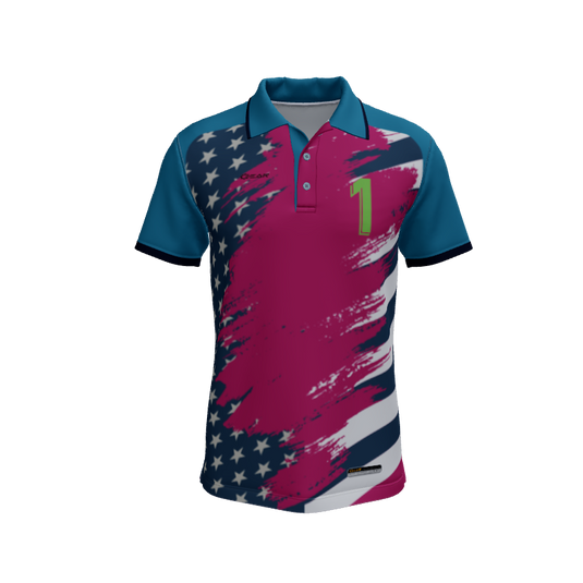 Mens Polos Old Glory Custom Polo V3. (x 1)
