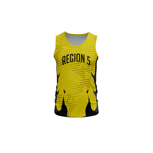 Mens Jerseys Fire Track Fitted Singlet. (x 5)