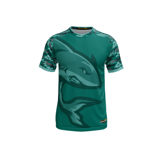 Mens Jerseys Shark Mascot Crew Neck Short Sleeve Jersey. (x 14)