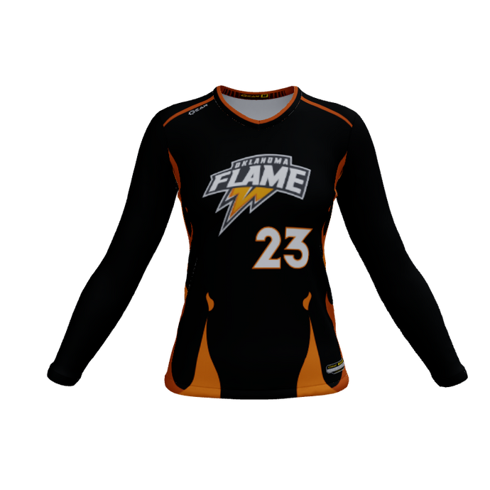 Ladies Custom Jerseys Fire Ladies Long Sleeve Jersey. (x 4)