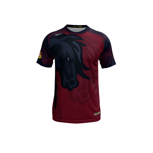 Mens Jerseys Mustang Mascot Crew Neck Short Sleeve Jersey. (x 16)