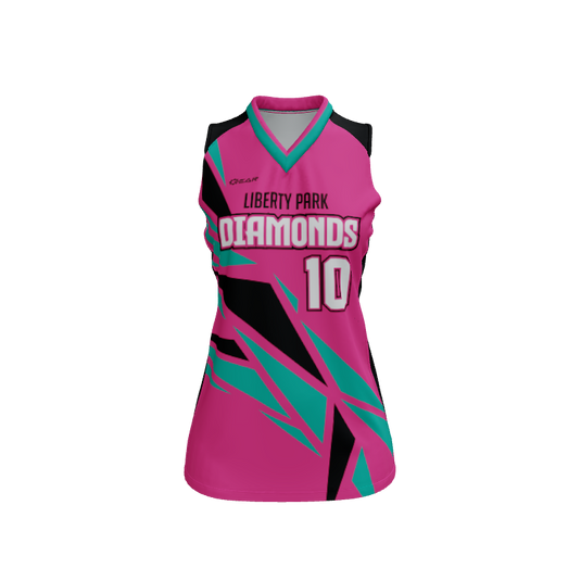 Ladies Custom Jerseys Attack Custom Ladies V-Neck Sleeveless Jersey. (x 1)