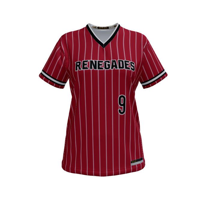 Ladies Custom Jerseys Pinstripe Ladies V-Neck Short Sleeve 2.50. (x 16)