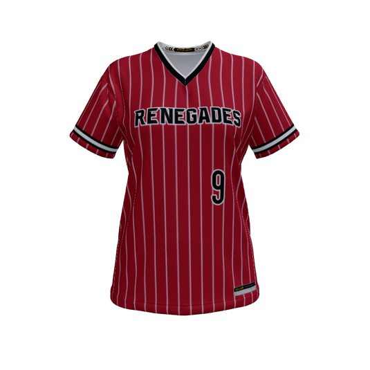 Ladies Custom Jerseys Pinstripe Ladies V-Neck Short Sleeve 2.50. (x 16)