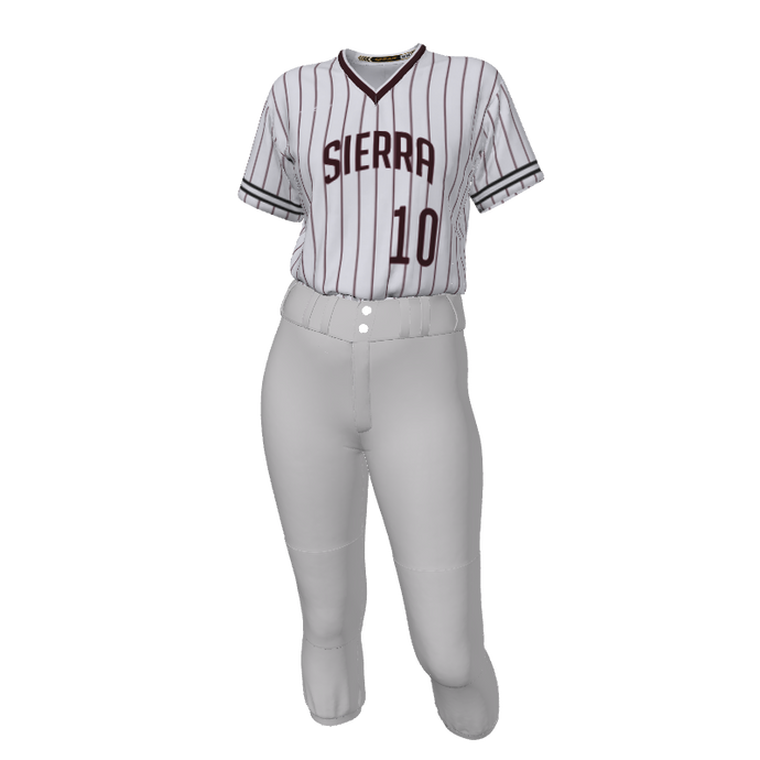 Packages Pinstripe Ladies Softball V-Neck Short Sleeve 2.50 Sets. (x 15)