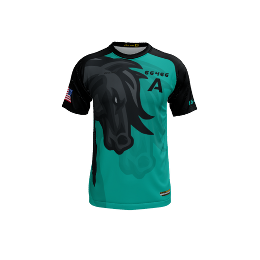 Mens Jerseys Mustang Mascot Crew Neck Short Sleeve Jersey. (x 3)