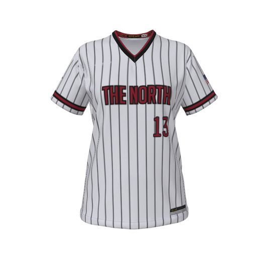 Ladies Custom Jerseys Pinstripe Ladies V-Neck Short Sleeve 2.50. (x 10)