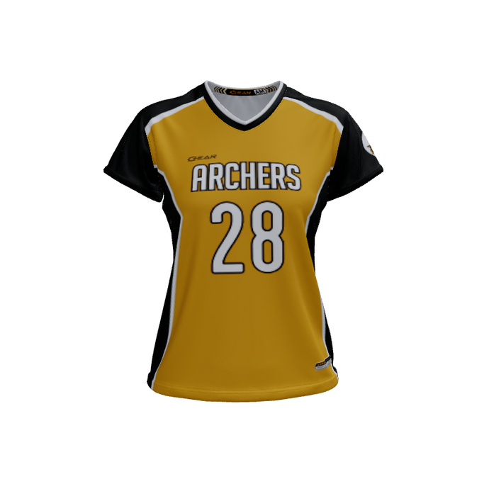 Ladies Custom Jerseys Saga 2.0 Ladies V-Neck Cap-Sleeve 2.50. (x 12)