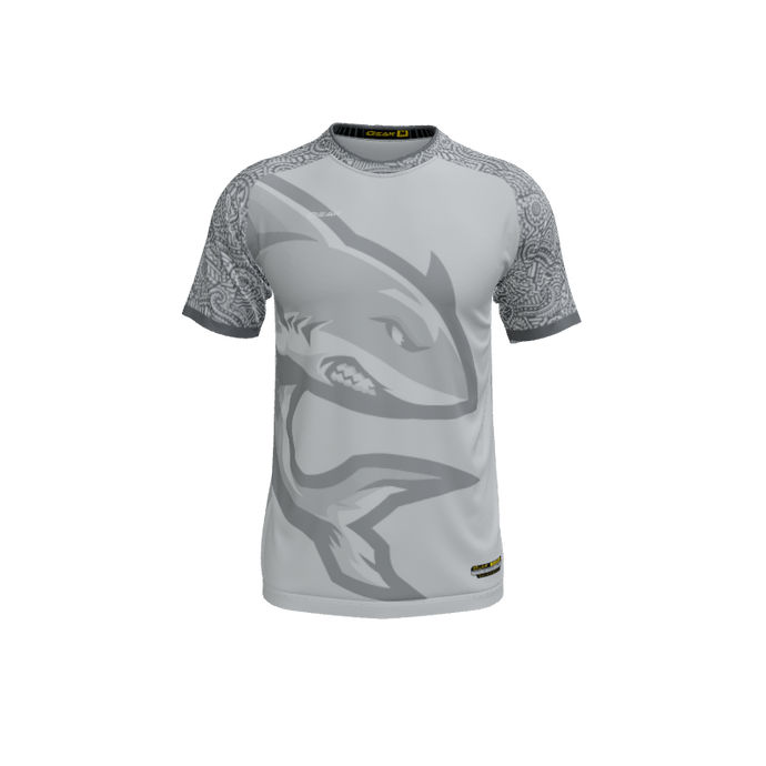 Mens Jerseys Shark Mascot Crew Neck Short Sleeve Jersey. (x 4)