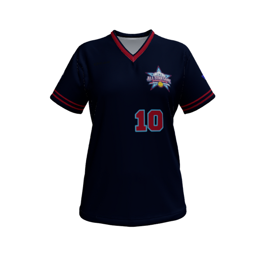 Ladies Custom Jerseys Checker Ladies V-Neck Short Sleeve 2.50. (x 19)