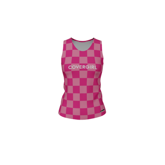 Ladies Custom Jerseys Checker Ladies Fitted Track Singlet. (x 15)