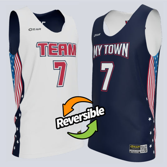 Reversible Single Ply American Basketball Jersey
