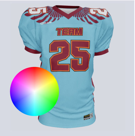 Customizable Custom Aztec Wings Fitted Football Jersey