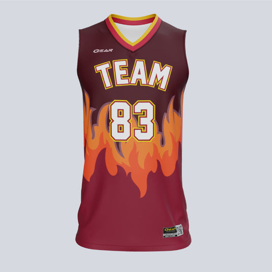 Custom Fire Basketball Jersey
