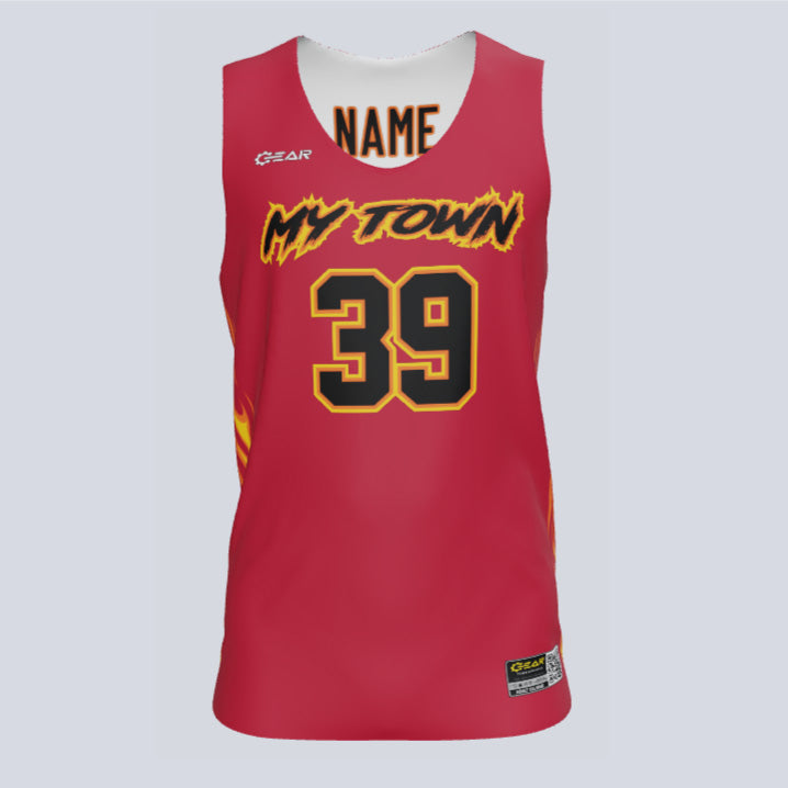 Load image into Gallery viewer, Reversible Single Ply Blaze Basketball Jersey
