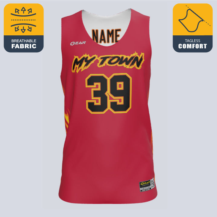 Load image into Gallery viewer, Reversible Single Ply Blaze Basketball Jersey
