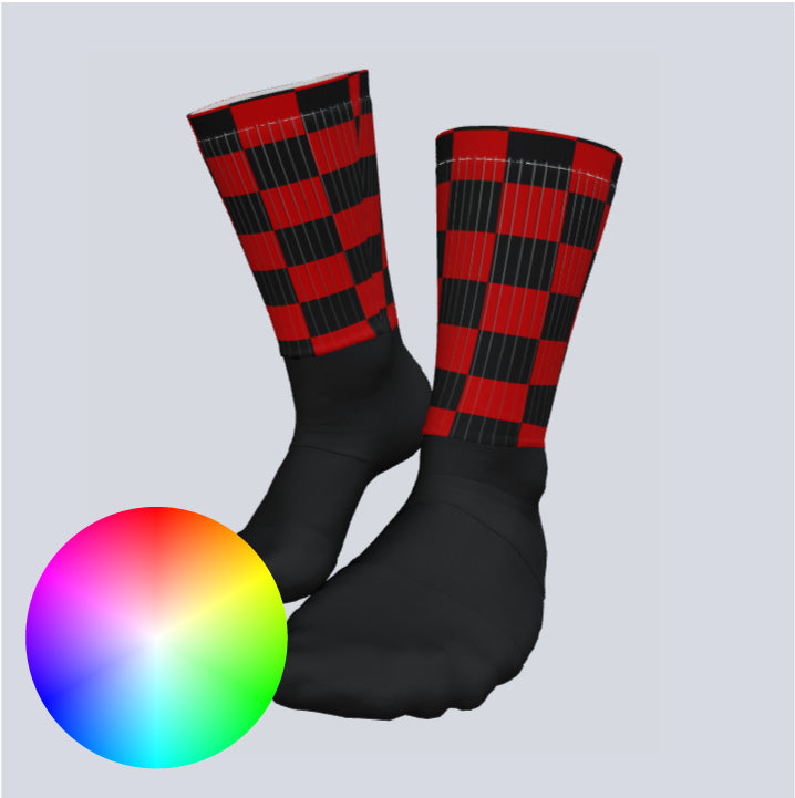 Load image into Gallery viewer, Custom Checker Crew Socks
