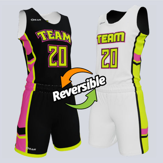 Ladies Custom Reversible Single-Ply Basketball Chevron Edge Uniform