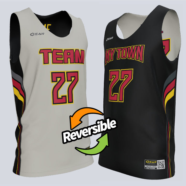Load image into Gallery viewer, Reversible Single Ply Flare Basketball Jersey
