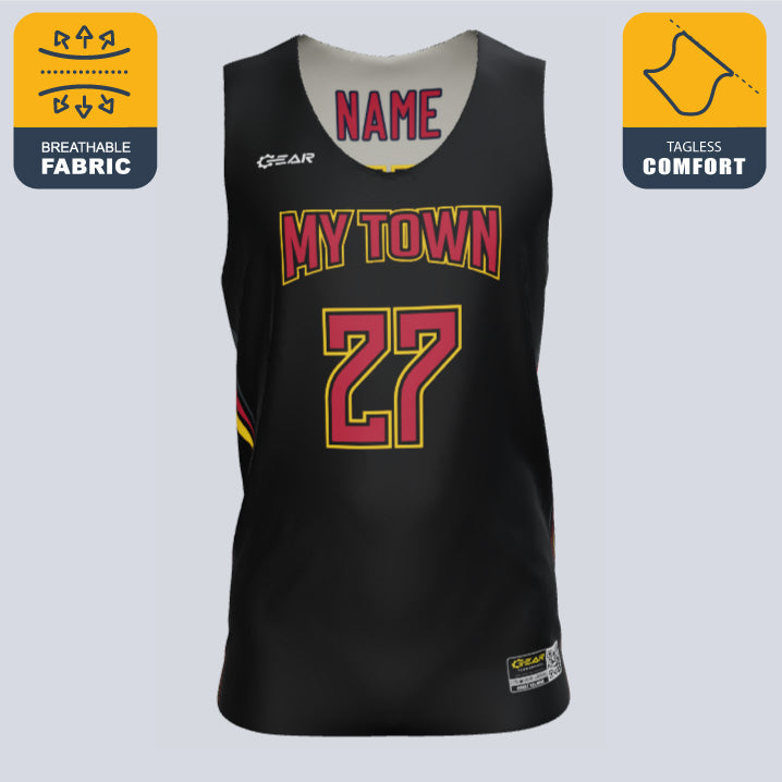 Load image into Gallery viewer, Reversible Single Ply Flare Basketball Jersey
