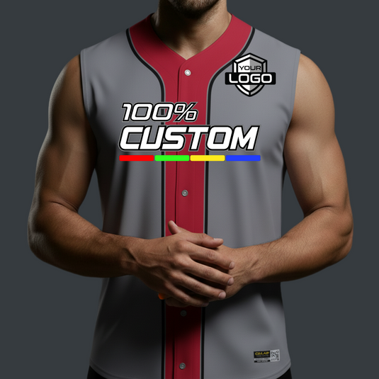 Full Button Baseball Bronx Custom Sleeveless Jersey