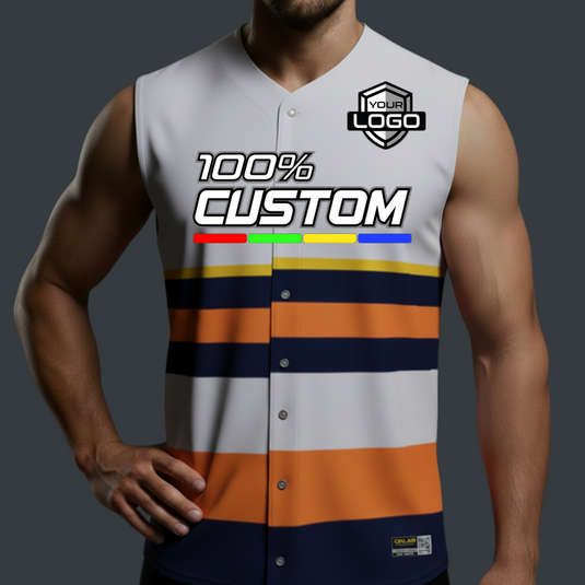 Full Button Baseball EchoDrive Custom Sleeveless Jersey