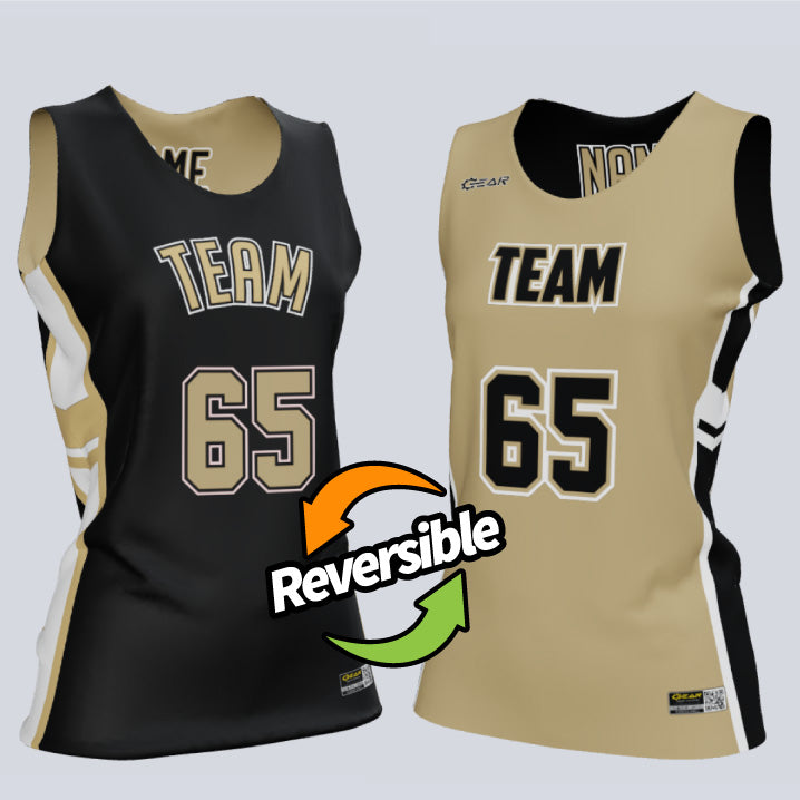Load image into Gallery viewer, Reversible Single Ply Ladies Chevron Edge Basketball Jersey
