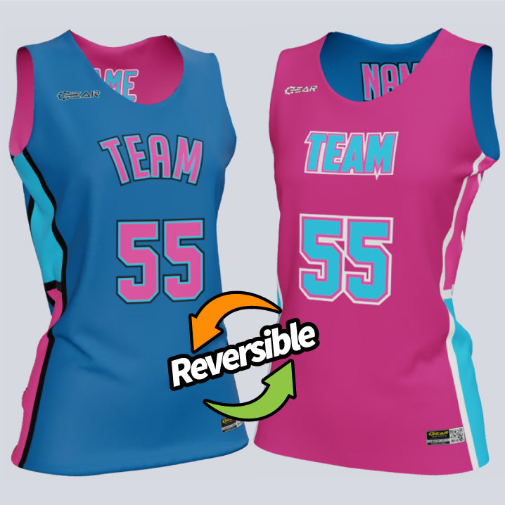 Load image into Gallery viewer, Reversible Single Ply Ladies Queen Basketball Jersey
