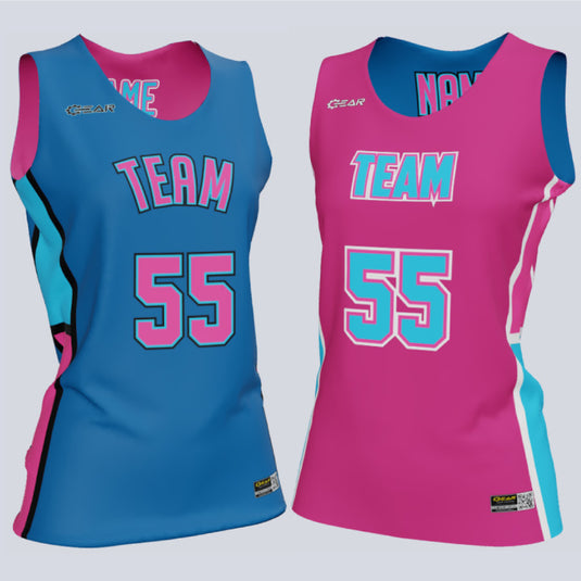 Reversible Single Ply Ladies Queen Basketball Jersey