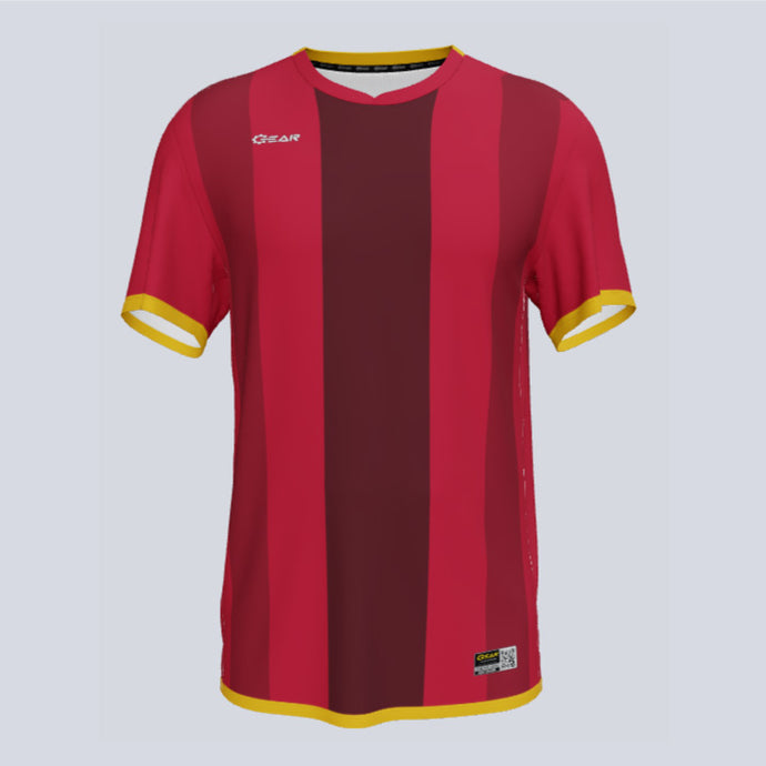 Front view of custom Manchester United team jersey with sublimated design