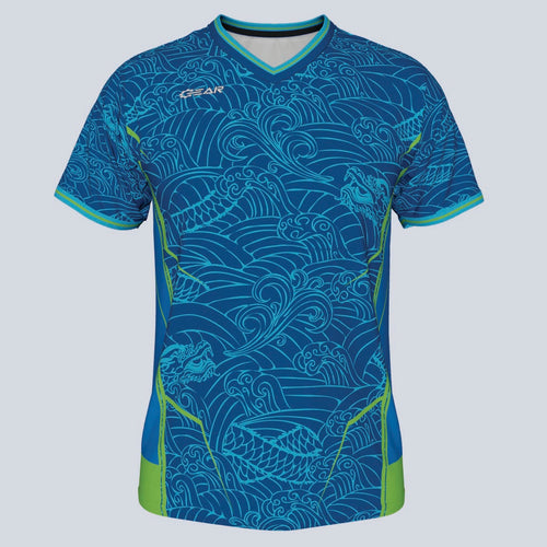 Custom Water Dragon Premium V-Neck Jersey