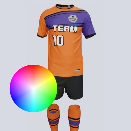 Premium Stripe Custom Soccer Uniform w/Custom Socks