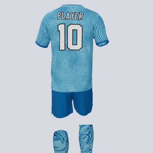 Quick-Turn Topo Custom Soccer Uniform w/Socks