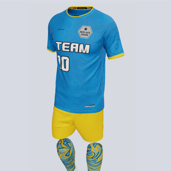 Load image into Gallery viewer, Quick-Turn Topo Custom Soccer Uniform w/Socks
