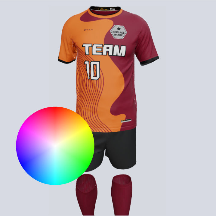 Load image into Gallery viewer, Premium Wave Custom Soccer Uniform w/Custom Socks
